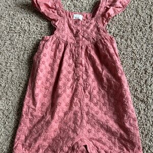 Pink Eyelet Romper for Girls